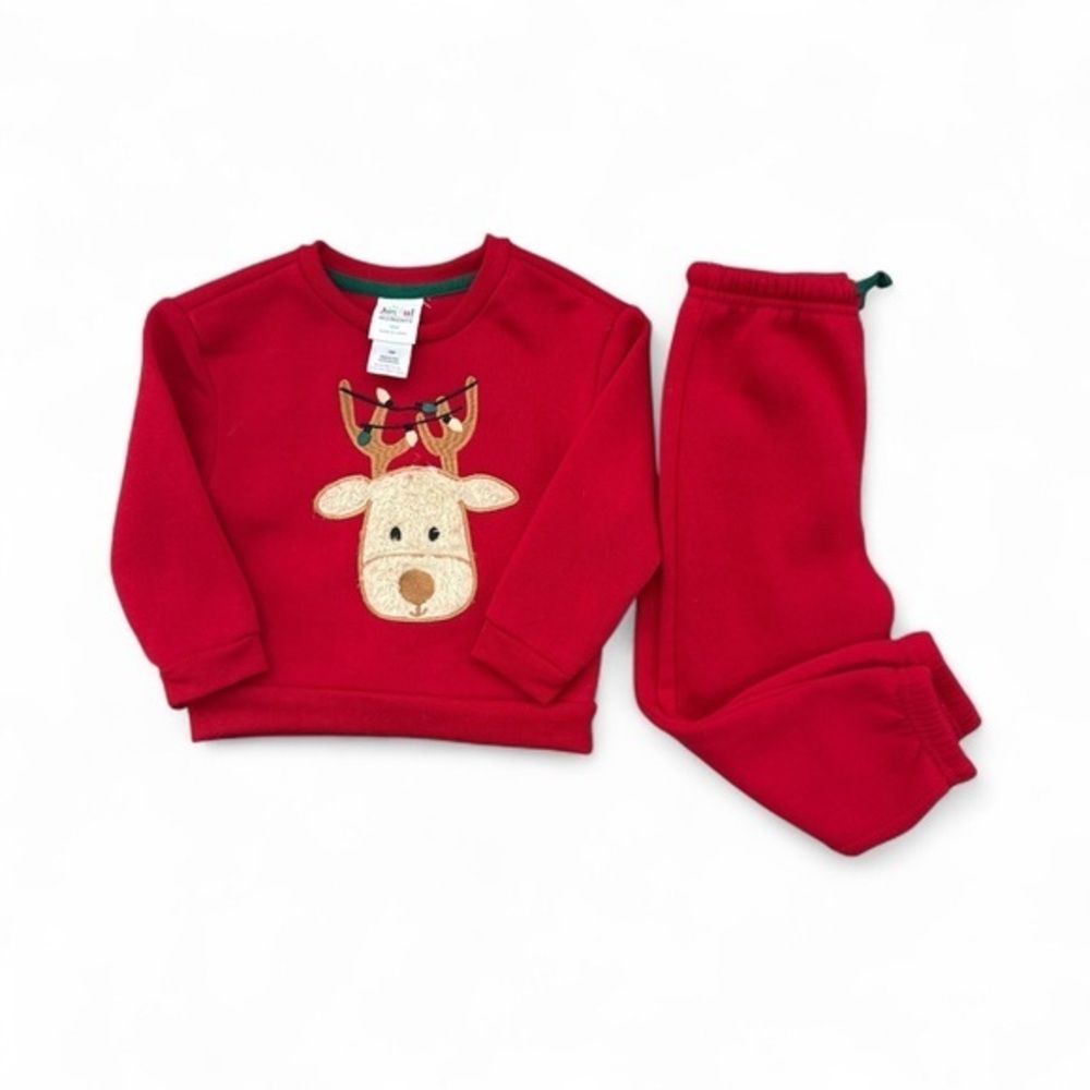 Joyful Moments  Christmas Red Reindeer Sweatshirt & Pants Set Size 18 Month